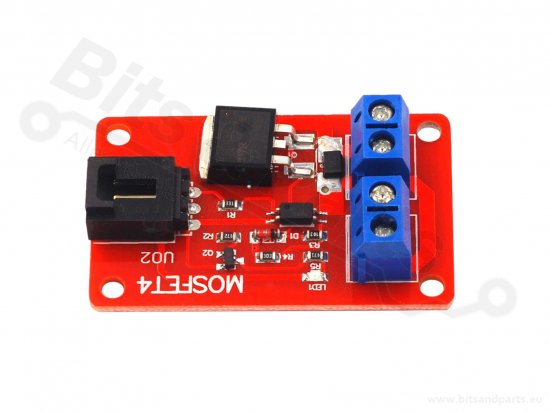 Transistor N-MOSFET IRF540 enkelvoudig board